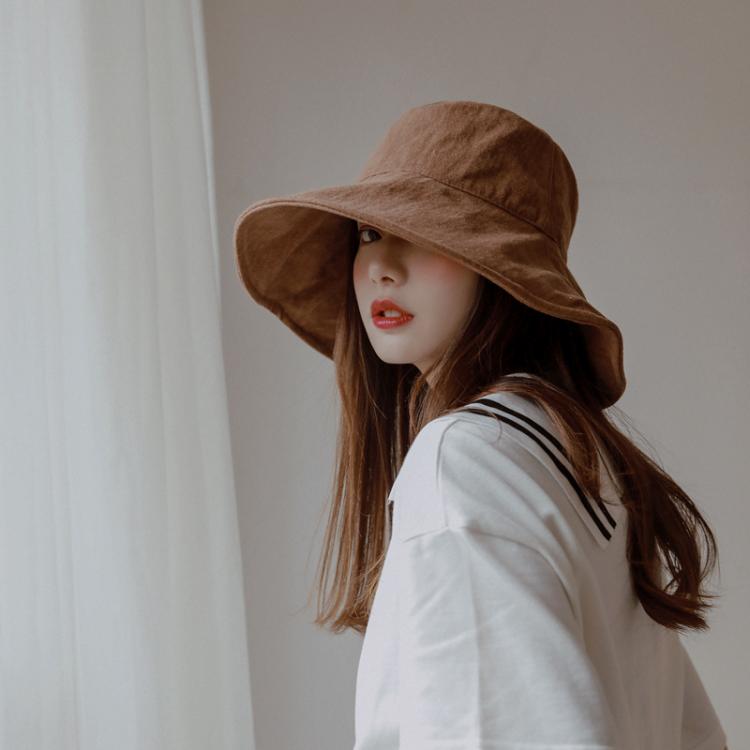 all in one place אביזרי נשים Bucket Hat Women Outdoor Summer Sun Hats Foldable Wide Brim Bucket Hats Large Sun Hats Black Beige Khaki Coffee 2020 Fashion New