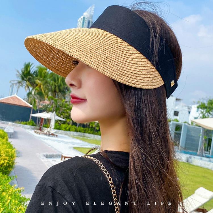 all in one place אביזרי נשים Magic Tape Panama Women Straw Hat Empty Top 2020 Women's Summer Hat Sun Protection Outdoor Sports Fishing Beach Chapeau MZ010