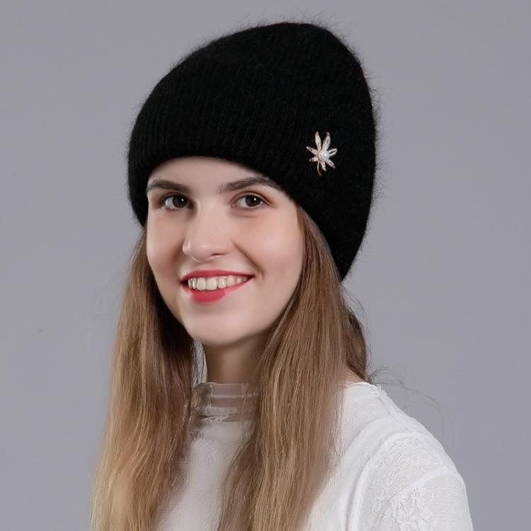 all in one place אביזרי נשים CNTANG Real Rabbit Fur Hat Winter Warm Beanies For Women Fashion Cute With Decorate Rhinestone Cap Female Casual Knitted Hats