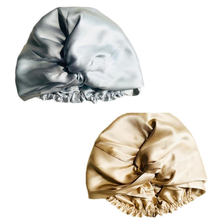 all in one place אביזרי נשים 19 Momme Pure Mulberry Twisted Turban Silk Sleeping Cap Thick Hair Silk Night Headwrap Women Sleeping Bonnet Hair Care Lady Gift