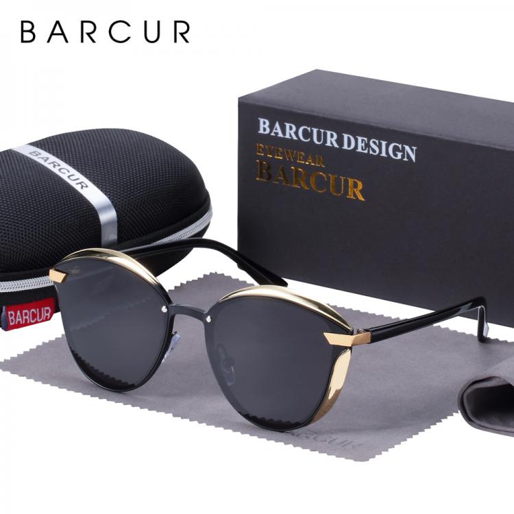 all in one place אביזרי נשים BARCUR Fashion Polarized Women Sunglasses Round Sun Glass Ladies Lunette De Soleil Femme