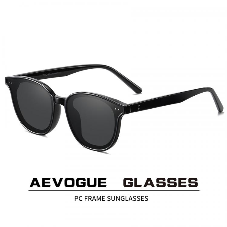 all in one place אביזרי נשים AEVOGUE New Women Retro Outdoor Polarized Sunglasses Transparent Korean Round Fashion Driving Sun Glasses Unisex UV400 AE0850