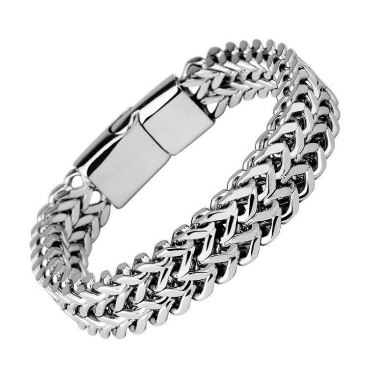 all in one place אביזרי נשים High Quality Stainless Steel Braided Bracelet Bangle Men Hip Hop Party Rock Jewelry