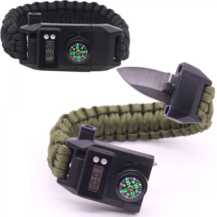 all in one place אביזרי נשים Outdoor Survival Multi-Function Men Watch Bracelets For Women Mountaineering Cycling Lifeline Rope Compass Whistle Emergency