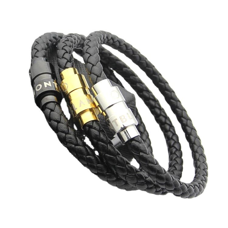 all in one place אביזרי נשים Wholesale Men Magnetic   Leather rope Bracelet