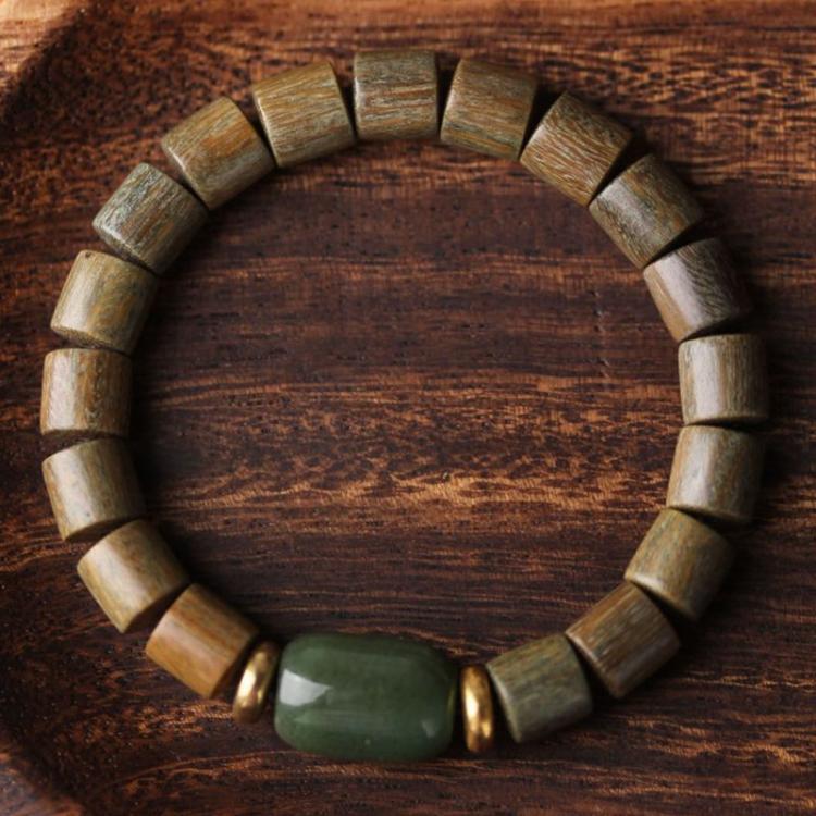 all in one place אביזרי נשים Natural Green sandalwood 8mm Beads Bracelet&Bracelets for  Women  Stretch Barrels Beaded Yoga Bangles dropship