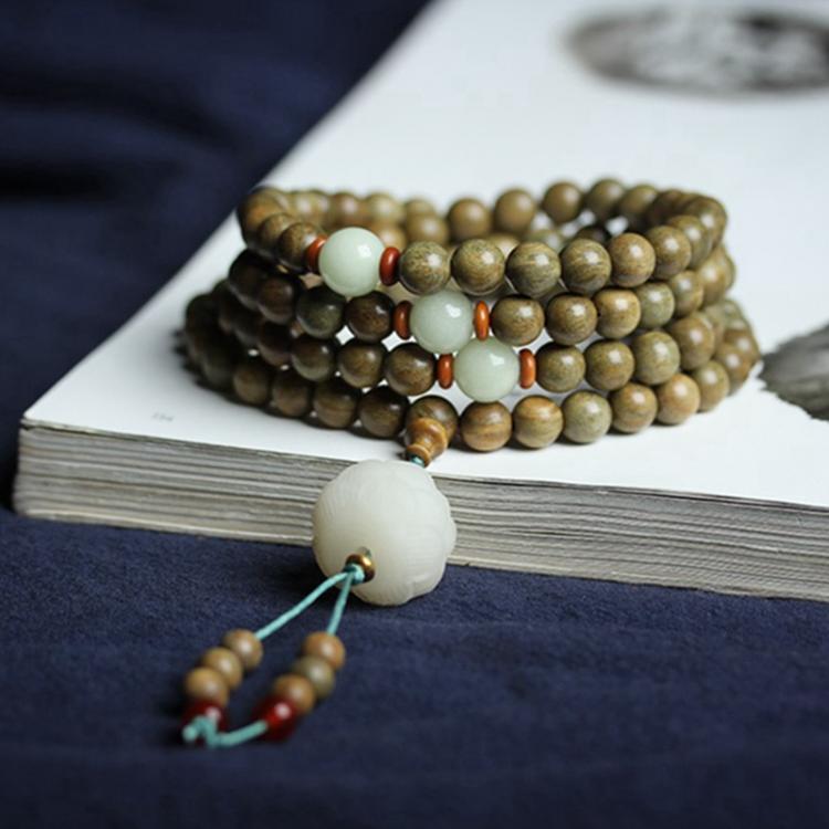 all in one place אביזרי נשים Natural 8mm*108 Green Sandalwood Beads Bracelet For Men Women Tibetan Buddhism Prayer Necklace Mala Jewelry
