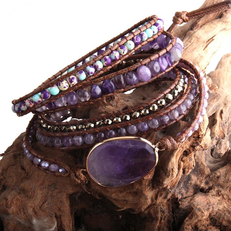 all in one place אביזרי נשים RH Fashion Handma Bohemian Jewelry Boho Bracelet Mixed Natural Stones Charm 5 Strands Wrap Bracelets Gift DropShipping