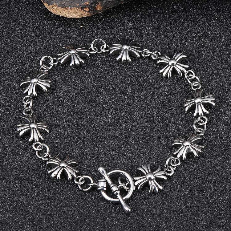 all in one place אביזרי נשים Bracelets trade men's stainless steel bracelet hip hop simple retro cross titanium steel jewelry