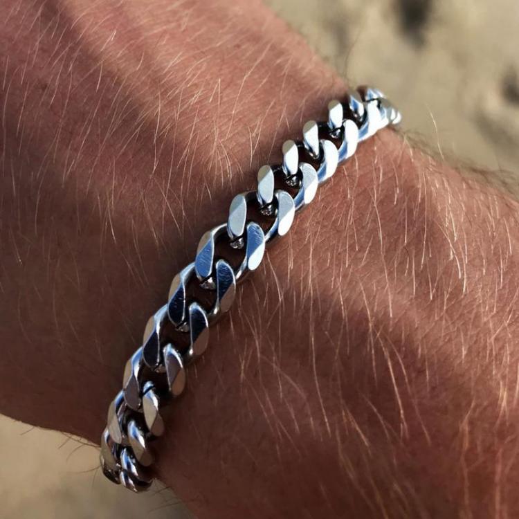 all in one place אביזרי נשים Punk Style 3/5/7mm Men's Stainless Steel Cuban Bracelet Simple Fashion Titanium Steel Chain Men And Women Jewelry Couple Gift