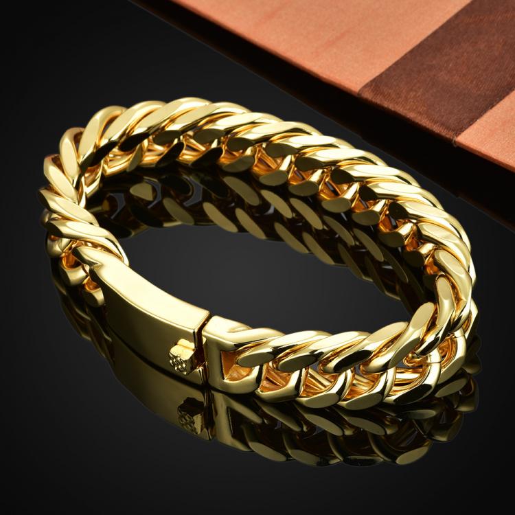 all in one place אביזרי נשים Fashion Cuban Chain Men's Bracelet Hip Hop Rock Charm Bracelet Buckle Chain Jewelry Accessories  Gift Bracelets for Women