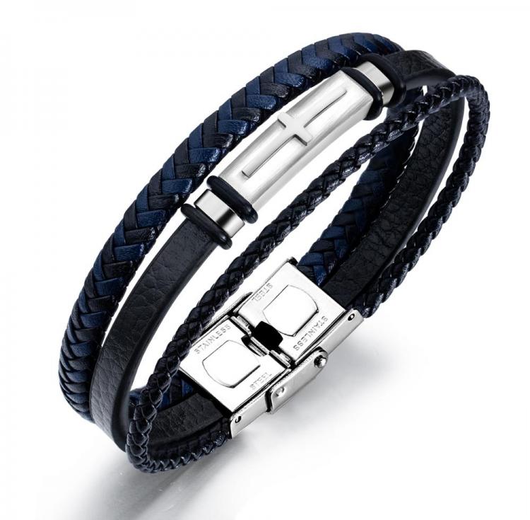 all in one place אביזרי נשים Fashion jewelry European and American men's Leather Bracelet retro multi-layer braided leather accessories