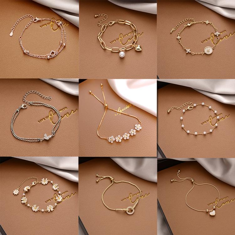 all in one place אביזרי נשים New Design Fashion Jewelry High-end Luxury Flower Zircon Adjustable Bracelets for Women Party Pearl Bracelet