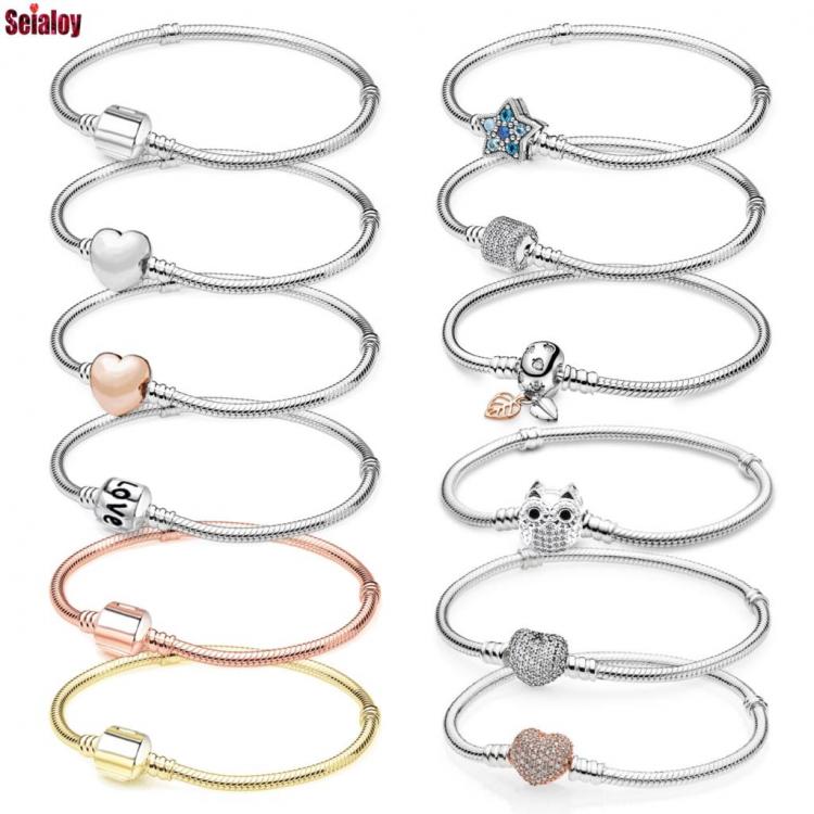 all in one place אביזרי נשים Dropshipping High Quality Snake Chain Bracelets Fit Original Beaded Bracelet For Women Girls Fine Fashion Bangle Diy Jewelry