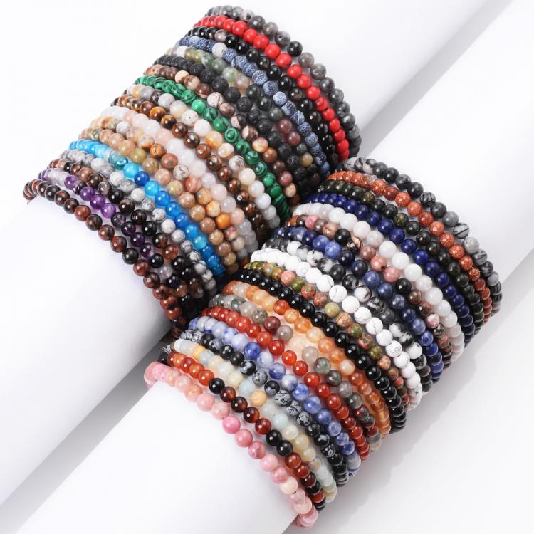 all in one place אביזרי נשים 4mm Energy Bead Bracelet Natural Tiger Eye Lapis Lazuli Stone Bracelet for Men Women Reiki Yoga Bracelet Handmade Charm Jewelry