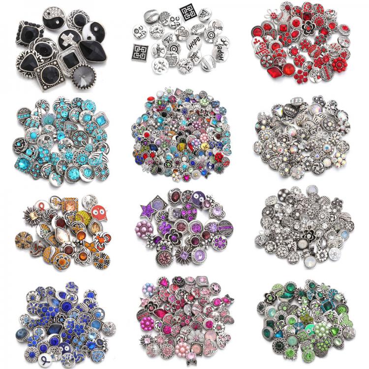 all in one place אביזרי נשים 10pcs/lot New 12MM Snap Jewelry Rhinestone Mini Metal Snap Buttons fit 12mm Snap Bracelet Bangle Earrings Necklaces