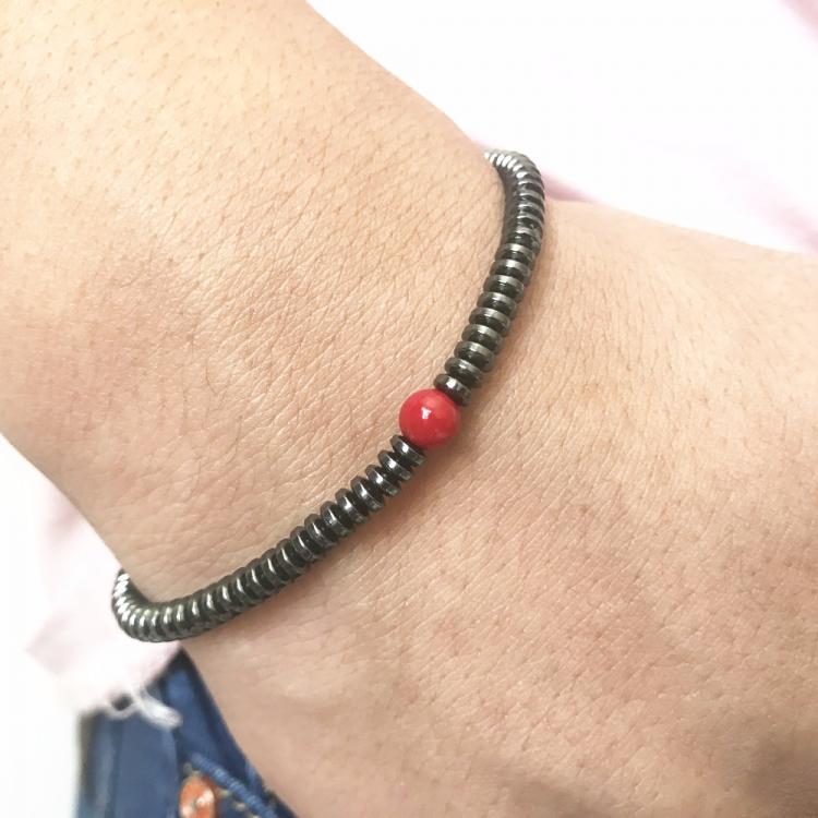all in one place אביזרי נשים Hematite Set Mens Beaded Bracelet Fashion Men's Bracelet Surfer Bracelets Boyfriend Gift Mens 4mm Beads Bracelets