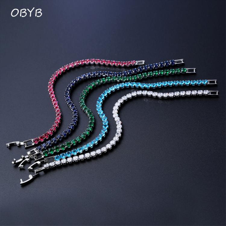 all in one place אביזרי נשים Luxury 4mm Cubic Zirconia Tennis Bracelets Iced Out Chain Crystal Wedding Bracelet For Women Men Gold Silver Color Bracelet