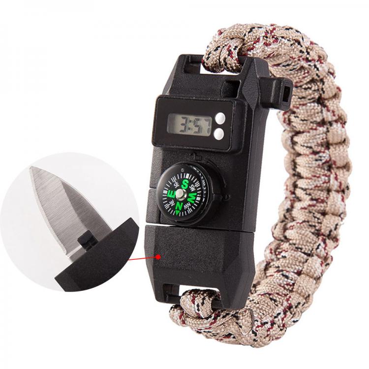 all in one place אביזרי נשים Fashion Multi-Function Outdoor Survival Bracelets Watch For Men Women Compass Whistle Umbrella Rope Emergency Tactics Rope
