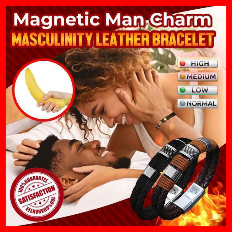 all in one place אביזרי נשים Titanium Steel Magnetic Bracelet Couple Men'S Leather Rope Braided Stainless Steel Magnetic Buckle Punk Bracelet Jewelry Gift