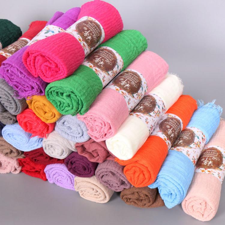all in one place אביזרי נשים 10pcs/lot Plain Wrinkle Wrap Cotton Viscose Long Shawl Scarf Women Crinkle Hijab Shawl Muslim Head Hijab scarf wholesale