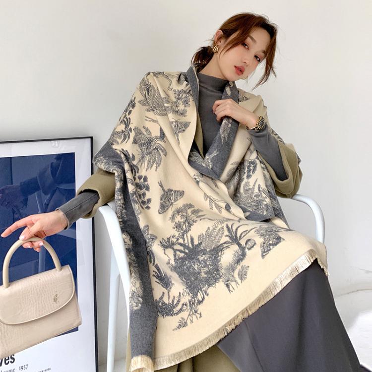 all in one place אביזרי נשים 2021 Luxury Cashmere Scarf Winter Women Pashmina Shawls Warm Blanket Wraps Female Foulard Bandana Brand Thick Print Scarves
