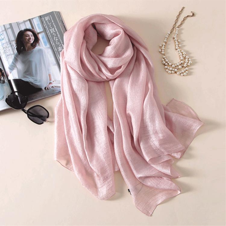 all in one place אביזרי נשים Linen Silk Women Solid Scarf For Spring Air Conditioning Towel Muslim Hijab 2020 Fashion Lady Shawl Beautiful Beach Towel