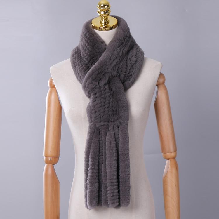 all in one place אביזרי נשים New Winter Women's Genuine Real Rex Rabbit Fur Hand Knitted Scarf Scarfs Cowl Ring Scarves Wraps Snood Street Fashion Tassel