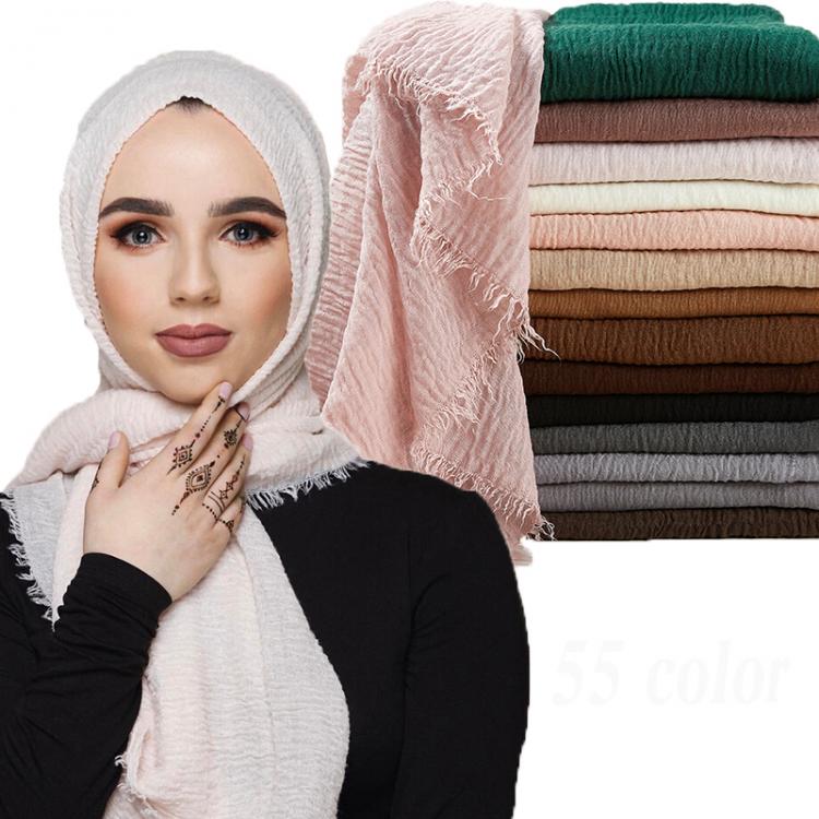 all in one place אביזרי נשים 95*190cm women muslim crinkle hijab scarf femme musulman soft cotton headscarf islamic hijab shawls and wraps wholesale price