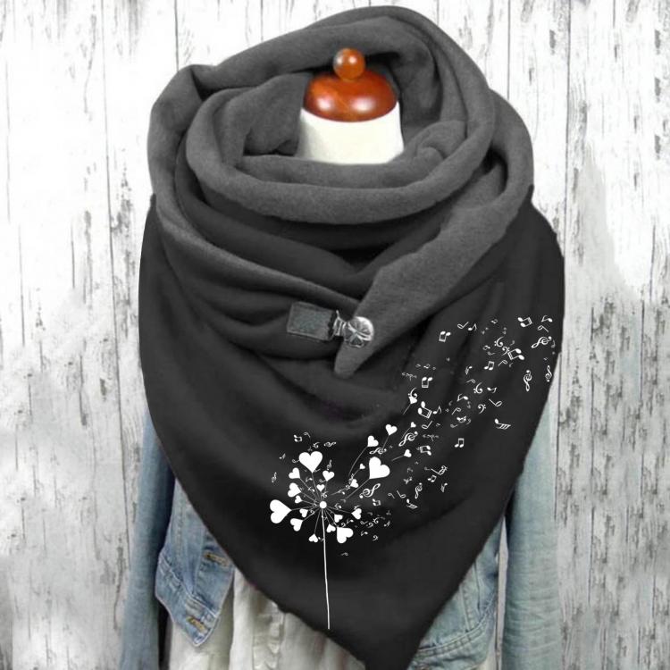 all in one place אביזרי נשים Autumn Winter Women Buttons Wraps Scarf Soft Shawls Dandelion Print Casual Warm Scarves Retro Female Shawl Thick Blanket Scarves