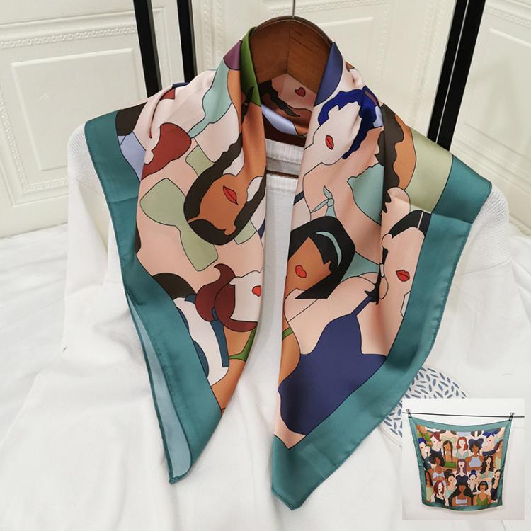 all in one place אביזרי נשים Fashion Print Hair Scarf For Women Silk Satin Kerchief Small Shawls Wraps Women Neckerchief 70cm*70cm Cute Bandana Head Scarves