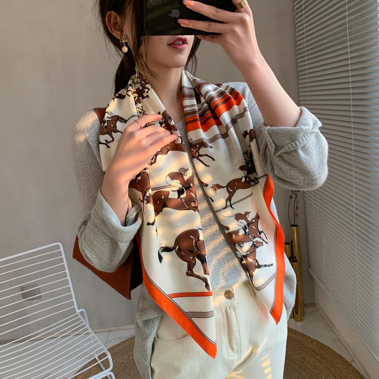 all in one place אביזרי נשים 2021 new spring women scarf quality shawl silk fashion scarf headscarf beach sunscreen bag headscarf scarf 90cm*90cm