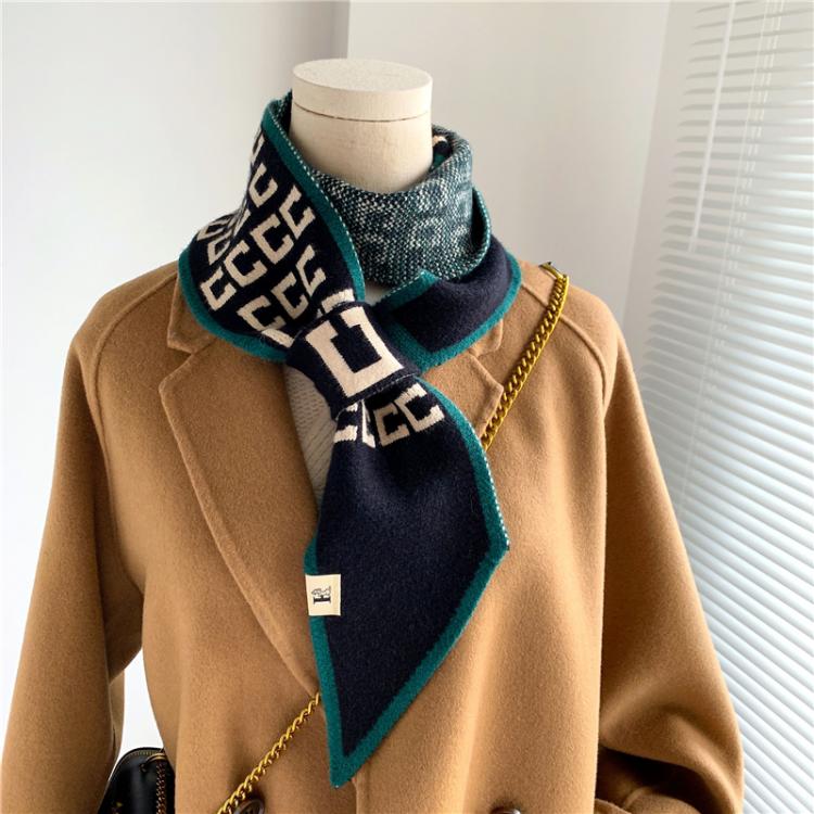 all in one place אביזרי נשים Brand Cashmere Scarf for Women Warm Knitted Neckerchief Foulard Neck Tie Muffler Ladies Skinny Small Scarfs Bandana Turban 2021