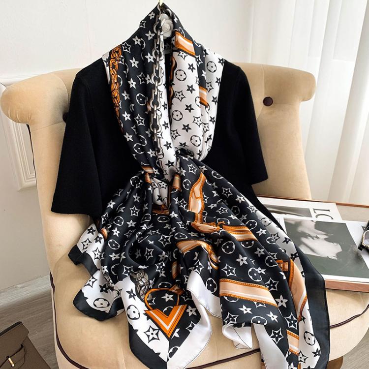 all in one place אביזרי נשים 2021 Brand Designer Silk Scarf Female Foulard Bandana Long Shawls Wraps Winter Neck Scarves Pashmina Lady Hijab Luxury New