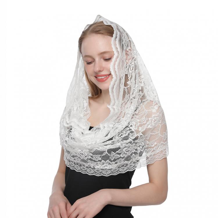 all in one place אביזרי נשים 2020 New Arrival Lace Flower Scarf Round Bandana Fashion Prayer Kerchief Church Shawls Scarves Muslim Head Wraps 1PC Retail