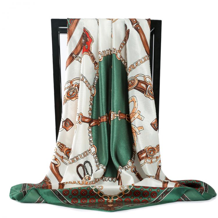 all in one place אביזרי נשים Fashion Women Shawl Print Silk Satin Hijab Scarf Female Bandana 90*90cm Luxury Brand Square adies muffler wrap foulard pareo