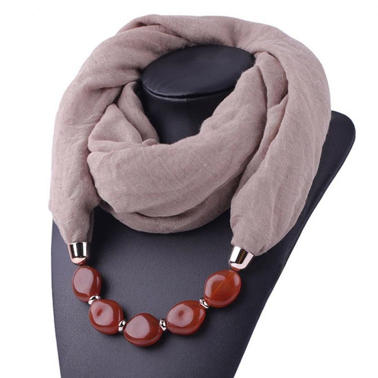 all in one place אביזרי נשים Multi-style Decorative Jewelry Necklace Resin Beads Pendant Scarf Women Head Scarves Hijab Cotton Linen Soft Echarpe Femme #T1P