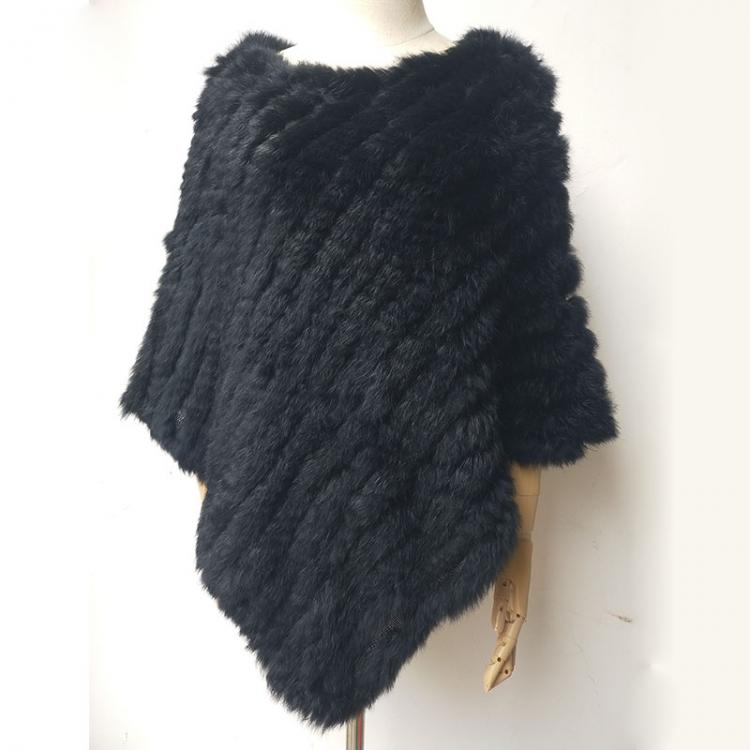 all in one place אביזרי נשים HSPL 2021 Spring Hot Sale Knitted Natural Fur Shawl  Fashion Rabbit Fur Cape Shawl Genuine Rabbit Fur Women Black Fur Poncho