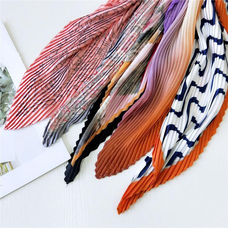 all in one place אביזרי נשים Small Square Silk Scarf Women Fashion Crinkle Crumple Satin Neck Scarves Ladies Pleated Foulard Femme Shawl Bandana Handkerchief