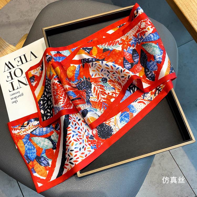 all in one place אביזרי נשים Luxury Brand Silk Scarf Women Soft neckerchife Hijab 2021 Female Foulard Print Scarves Office Ladies Shawl Bandanna Handkerchief