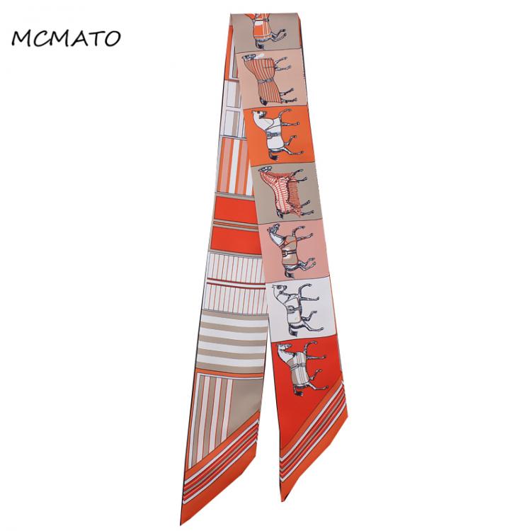 all in one place אביזרי נשים Horse Printing Bag Scarf 2021 New Small Skinny Silk Scarf Women Luxury Brand Foulard Women Tie Fashion Head Scarves For Ladies