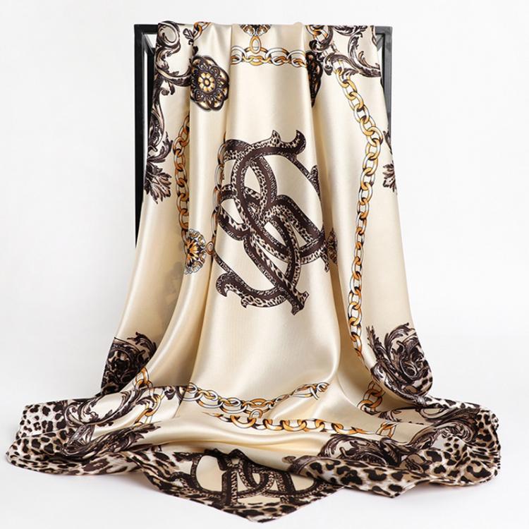all in one place אביזרי נשים Large Hijab Scarves For Women Fashion Print Silk Satin Scarf Female 90cmx90cm Luxury Brand Square Shawls Head Scarfs For Ladies