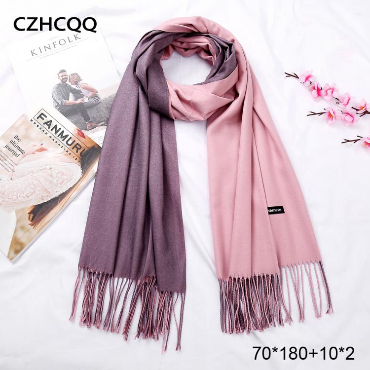 all in one place אביזרי נשים New Double Sided Winter Women Cashmere Solid Scarf Pashmina Shawls And Wraps Female Foulard Hijab Wool Stoles Head Scarves