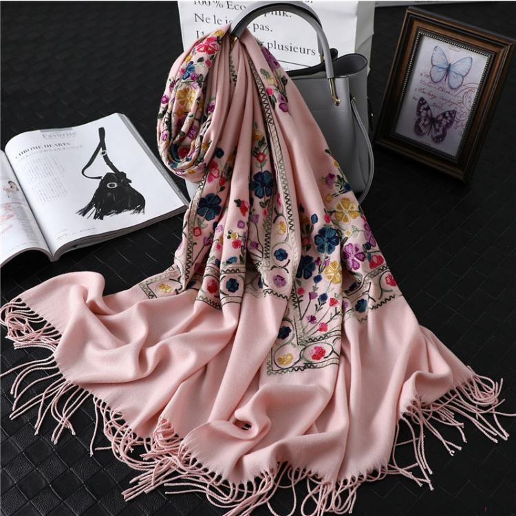all in one place אביזרי נשים Brand 2021 Women Scarf Winter Embroidery Cashmere Scarves Foulard Femme Bandana Hijab Shawls And Wraps Female Blanket Pashmina
