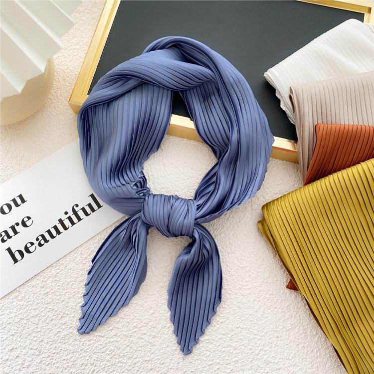 all in one place אביזרי נשים 2021 Plain Women Square Silk Scarf Skinny Ribbon Head Neck Small Pleated Hair Tie Band Kerchief Satin Foulard Scarves Bag Wrap
