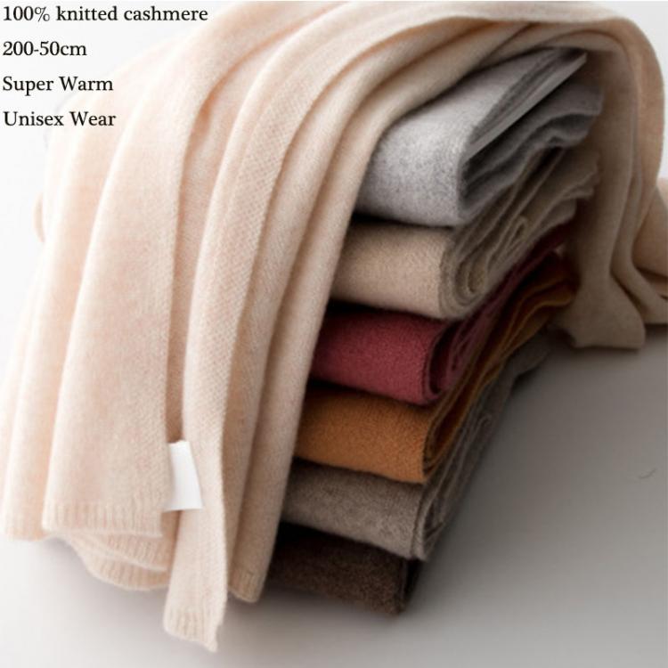all in one place אביזרי נשים New 100% Pure Cashmere Scarf Women Knitted Winter Autumn Long Warm  Wool Wrap Pashmina Shawl Neck Men Unisex  Écharpe Femmes