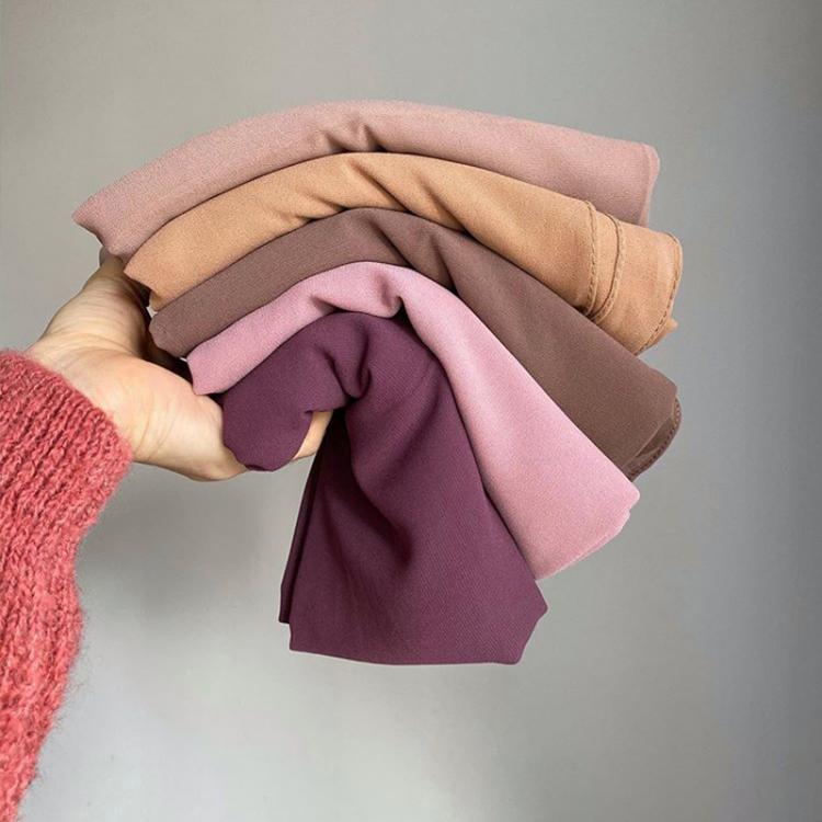 all in one place אביזרי נשים Muslim Plain Bubble Chiffon Hijab Scarf Women Headband Soft Long Shawls Wraps Head Scarf Femme Bandana Georgette Scarves Hijabs