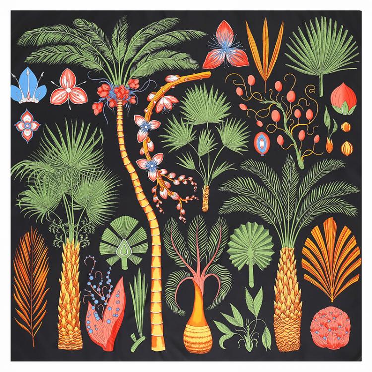 all in one place אביזרי נשים POBING 100% Silk Scarf Women Large Shawls Tree Print Stoles Square Bandana Luxury Kerchief Hijab Scarf Female Foulards 130CM