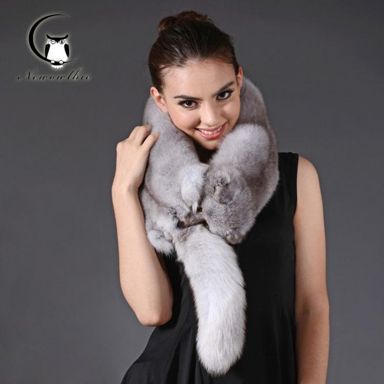 all in one place אביזרי נשים 2021 Winter Scarf Women Fur Fox Luxury Quality Whole Fox Scarf Real Fox Fur Female Hijab Scarf Warmer Fashion Fox Scarf