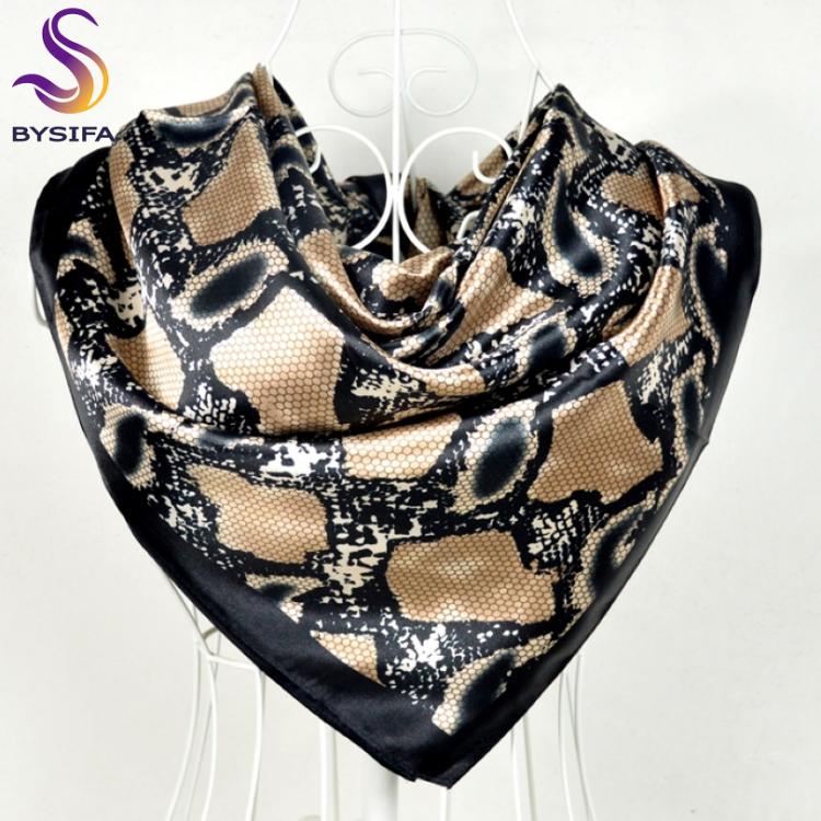 all in one place אביזרי נשים New Style Snakeskin Pattern Square Scarves Wraps Printed Hot Sale Women Pink Blue Silk Scarf Shawl Unisex Muslim Silk Muffler